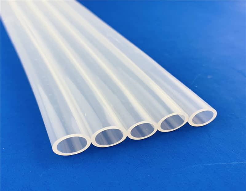 Yellow resistant transparent silicone hose