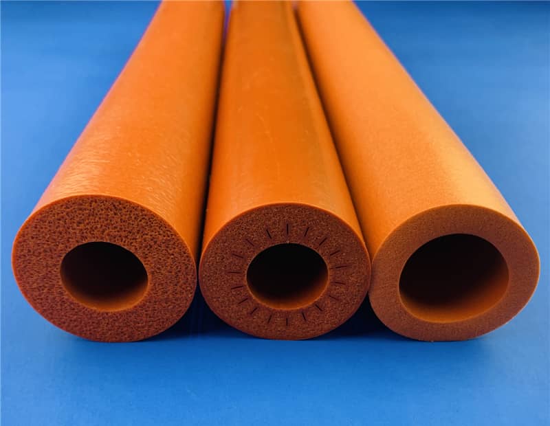 Low density silicone foam pipe